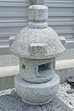 職人手作り 岬灯篭 高さ約36cm 白御影石