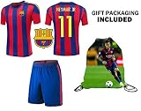 ファンKitbag Neymar Jr # 11 Barcelona Youth Home / Away Soccer Jersey & ShortsキッズプレミアムギフトKitbag ✮ボーナスNe