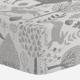 Carousel Designs Gray Woodland Animals Crib Sheet by Carousel Designs