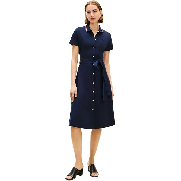 トミー・ヒルフィガー ネイビー＆ホワイト 膝丈ワンピース バイカラー LL Amazon.co.jp: TOMMY HILFIGER GOLF(トミー ヒルフィガー ゴルフ