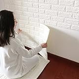 NHsunray 3Dレンガの壁紙PEフォーム無毒無臭の自己接着DIYパネルデカール壁紙ステッカーパターンの背景寝室用リビングルーム（60 X 60センチメートル） (お得20枚セット)