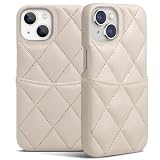 ZENIX DESIGN TECH iPhone16 用 ケース キルティング カード 収納 ポケット 付きキルト 耐衝撃 韓国 軽量 ZX-Quilto (ポケット有り, アイボリー, iphone_16)