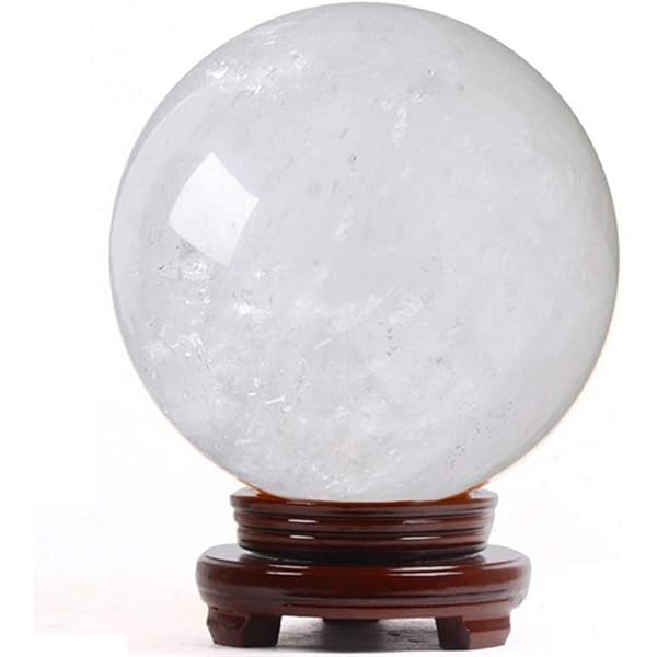 Amazon.co.jp: 商品 超綺麗 天然白水晶虹入り丸玉 虹入り丸玉