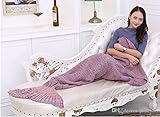1 ホットセールかぎ針編みラップマーメイドテールブランケット親のピースの子の服装式装飾ソフト編マーメイドブランケット魚の尾の毛布