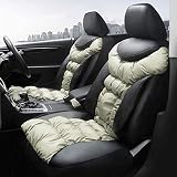 [MEIKO] シートカバー 汎用 前席 レザー 車 防水 防汚 カーシートカバー シートエプロン クッション 軽自動車 普通車 運転席 助手席 座席 フリーサイズ 兼用 1枚分 (jp25gy グレー)