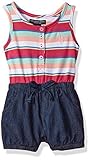 U.S. Polo Assn. Baby Girls' Henley Romper Fuchsia 6/9 Months [並行輸入品]