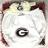 Georgia BulldogsベビーおむつカバーとShabby弓ヘッドバンドギフトセット