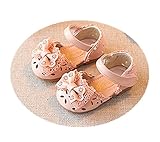 Candykids ベビー おしゃれ 靴 サンダル　夏 赤ちゃん キッズ 履き心地 柔らか マジックテープ 　滑り止め 付き 可愛い 花 女の子 シューズ (内寸12cm, ピンク)