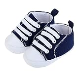 PUERI ファーストシューズ ベビーシューズ ベビー靴　ベビースニーカー　幼児　子供　女の子　男の子　滑り止め　歩行練習 (S, ネイビーブルー)