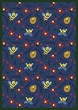 Joy Carpets Kid Essentials Early Childhood Bee Attitudes Rug, Blue, 5'4 x 7'8 by Joy Carpets [並行輸入品]
