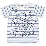 【本体綿100％】2018年 夏物 アンパンマン 天竺 先染ボーダーフェイス UV加工 半袖Ｔシャツ Anpanman サックス◇95cm