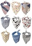 Bandana Drool Bibs by Ashtonbee - Cute Baby Accessory for Boys and Girls, Super Absorbent Cotton, Ca