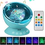 Ocean WaveプロジェクタNight Light with内蔵音楽プレーヤー、ytomリモートコントロール4サウンド& 7ライト& 12 LEDビーズ投影夜間用子供寝室、1h / 2h / 4h