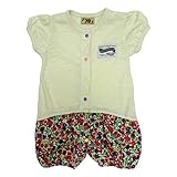 【SiShuNon/Kiccoly】花柄切替パプ半袖ロンパース キッコリー ベビー服 子供服 女の子 花柄 花 パプ 半袖ロンパース 80 15 ホワイト