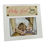 Charming " Baby Girl "ホワイト4インチx 6インチフォトフレームby Haysom Interiors