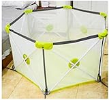 X-Jang ベビーサークル 育児、赤ちゃん フェンス 、折りたたみ 収納 、高さ68cm 安全、六角形 倒れにくい、使いたい大きさに変化できる。 6ヶ月~3歳半対象、誕生日プレゼント (緑)