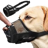 TokTech 犬 口輪 犬用マズル口輪 S/M/L 3サイズ 通気 メッシュマスク セーフティマスク 犬の口輪 犬のマズル 小型犬/中型犬/大型犬用 サイズ調整可能 犬用マズル ペット用品 無駄吠え防止 家具噛み防止 犬 噛みつき防止 家具破壊防止 装着簡単 通気性 外出便利 犬用訓練用品 (M)