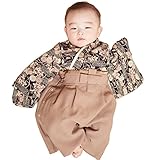 Sweet Mommy 袴 ロンパース ベビー 着物 カバーオール 日本製和柄ちりめん ブラック 90