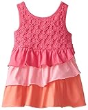 Kidtopiaベビー女の子階層型with Daisy Eyelet Yokeニットドレス カラー: ピンク