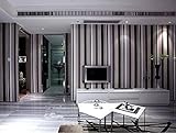 QIHANG Black And White Vertical Stripes WallPaper Roll Textured Wallpaper by QIHANG