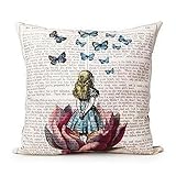 SMTSMT Linen Square Throw Flax Pillow Case Decorative Cushion Pillow Cover-Beige (18x18/45cmx45cm) b