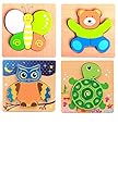 yasushoji 木のおもちゃ 知育玩具 パズル 形はめ 絵 合わせ 幼児 プレゼント お祝い おもちゃ つみき 教材 (タイプB)