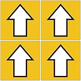 「四角・白色矢印」 床や路面に直接貼れる 路面表示ステッカー 各100X100mm ４枚組