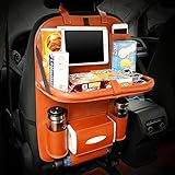 APSOONSELL 多機能 大容量 トレー付き 車載収納ポケット IPAD対応可 PUレザー製 ブラウン