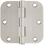 eBuilderDirect Hinge3nc-5-8 18 PC Satin Nickel 3.5 X 3.5in 5/8 Radius Round Corner Interior Door Hin