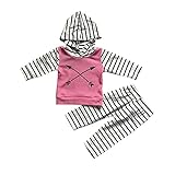 Tovadoo 子供服 ベビー服 女の子 パーカー＋ズボン セットアップ 長袖 秋冬 矢柄 ストライプ ファッション パーティー 旅行 保育園