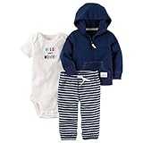 カーターズ carter's 男の子用紺WILD ABOUT MOMMYフード付きジャケット上下3点セット (12months(72-78cm)) [並行輸入品]