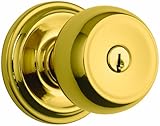 Brinks Home Security Push Pull Rotate Door Locks 23001-105 Stafford Style Keyed Entry Door Knob, Pol