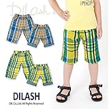 (ディラッシュ) DILASH盛夏'16/ガーゼチェックハーフパンツ 140 ブルー