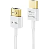 デジフォース プレミアムハイスピードHDMIケーブル 【HDMI2.0】 1.8m / 4K60Hz・HDR 対応 / 18Gbps / タイプAオス-タイプAオス/スリムタイプ/HDMI認証品（ホワイト,1.8m）