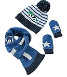 (スマイル ワキキ)Smile YKK ベビー ニットキャップ マフラー 手袋 ３点 セット 子供 防寒帽 キッズ 女の子 男の子 ポンポン M