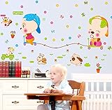 【ufengke】漫画、動物、カタツムリと犬壁飾り　子供の部屋と保育園の取り外し可能な壁のステッカー 　 壁画