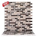 Tic Tacタイル – 12 " x 12 " Premium Anti金型ピールとスティック壁タイルでComo Crema 12"x12" ベージュ BRS51-10