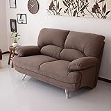 (DORIS) ソファー ソファ 2人掛け 【シュプレーム】 サラサラ 優しい手触り 布製 JIS試験証明取得生地使用 (2P（2人掛け）, ブラウンファブリック) (KIC)