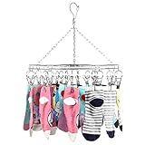 iusunクリップ& Dripハンガー – ステンレス鋼服ソックス下着乾燥ラックHanging防風クランプ シルバー