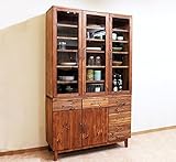 COUNTRY HOUSE(カントリーハウス) 食器棚 カップボード ガラスキャビネット ワトコダークKS-CB-10-WD