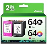 64XLインクカートリッジコンボパック HP Ink 64 HP 64XL交換用 HP Envy Photo 7855 7858 6252 7800 7100 7155 Envy Inspire 7255e 7955e 7958e 7900e Tangoシリーズプリンターに対応 (ブラック1個、3色1個)