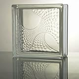 ガラスブロック (厚み80mm クリア色孔雀の羽) gb1280