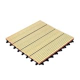 ウッドパネル ウッドタイル ウッドデッキ 人工木【タイプB】【ナチュラル】樹脂 ベランダタイル ジョイントパネル 木製タイル (端数1枚)