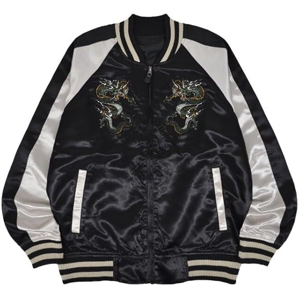 Amazon | 花旅楽団 鯉柄 スカジャン (Mサイズ) | コート・ジャケット 通販