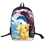 MeMoreCool Pokemon Series Unisex School Backpack Japanese Anime Pikachu Cartoon Casual/Travel Rucksa