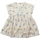 《初夏盛夏対応》(日本製) Pample Mousse(パンプルムース) 針抜き天竺小花柄半袖チュニック 80cm /IV NO.DP-72152