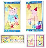 Peppa Pig Birthday Party Scene Setters Wall Decorating Kit%ｶﾝﾏ% Plastic%ｶﾝﾏ% 59%ﾀﾞﾌﾞﾙｸｫｰﾃ% x 65%ﾀﾞﾌﾞ