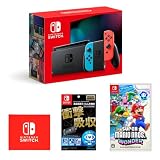 Nintendo Switch 本体 (ニンテンドースイッチ) Joy-Con(L) ネオンブルー/(R) ネオンレッド+【任天堂ライセンス商品】Nintendo Switch専用液晶保護フィルム 多機能+スーパーマリオブラザーズ ワンダー -Switch (【Amazon.co.jp限定】Nintendo Switch ロゴデザイン マイクロファイバークロス 同梱)