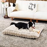 BingoPaw 犬用ベッド 大型犬 中型犬 快適 耐久性 通気性 防水 洗える ベージュ ペットベッド クッション 冬 噛んでも破れない マット 通年