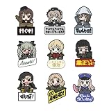 [HIWOWO]ガールズ&パンツァー 周辺 ステッカー セット 防水 西住みほ 武部沙織 五十鈴華 マリー Q版のキャラクター 携帯シール おしゃれ 萌えグッズ 手帳 シール DIY ノートパソコン バイク 車 水筒 ステッカー (2組)